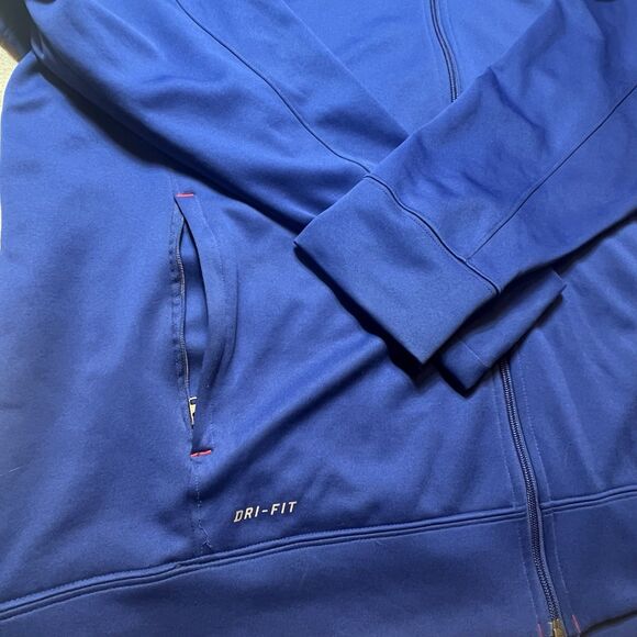 Texas Rangers Jacket Mens XXL Blue Nike Dri Fit Full Zip Logo Embroidered - Picture 6 of 10